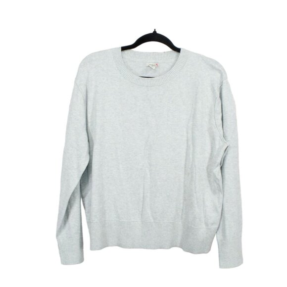 L.L. Bean Sweaters - LL Bean Cotton Cashmere Sweater Crewneck Light Gray Heather Size L